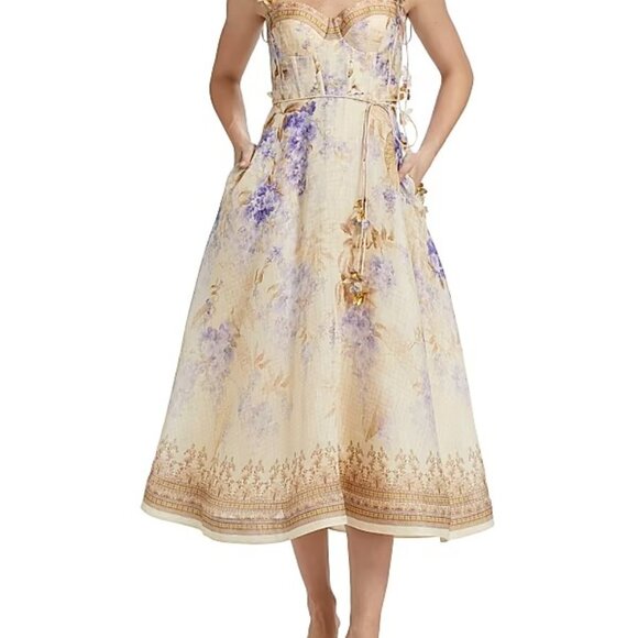 Zimmermann Beige Corseted Dawning Maxi Dress - Picture 1 of 14